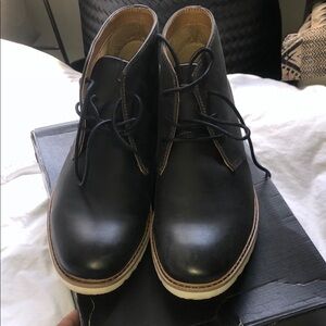 Aldo Men's Navy Leather Chukka Boots with White Sole